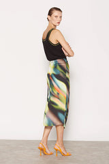 WATERCOLOR PRINT PAREO STYLE SKIRT