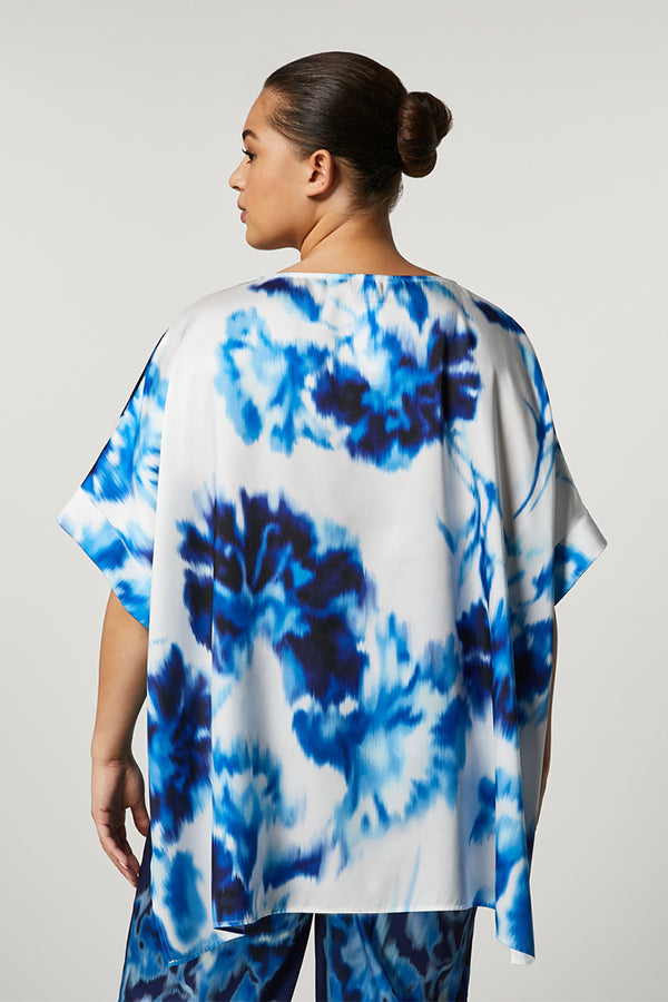 MAGNETE WATERCOLOR FLORAL PRINT PONCHO