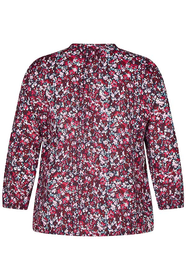 BURGUNDY SMALL FLORAL PRINT BLOUSE