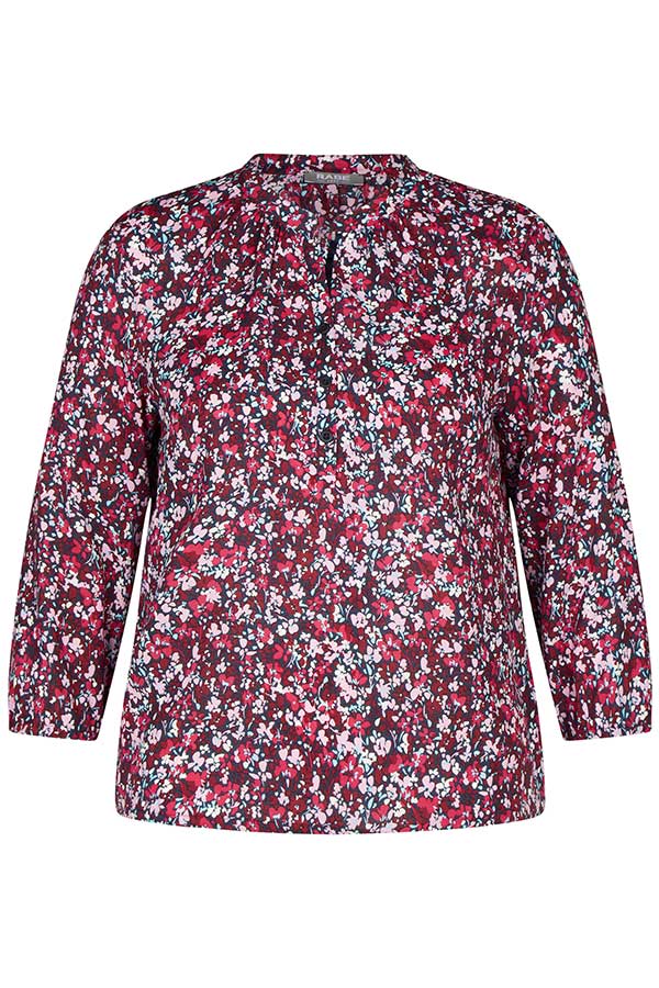 BURGUNDY SMALL FLORAL PRINT BLOUSE