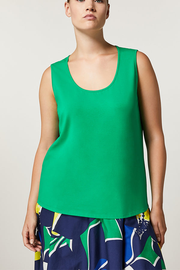 RELAIS GREEN COTTON JERSEY TOP