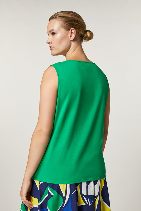 RELAIS GREEN COTTON JERSEY TOP