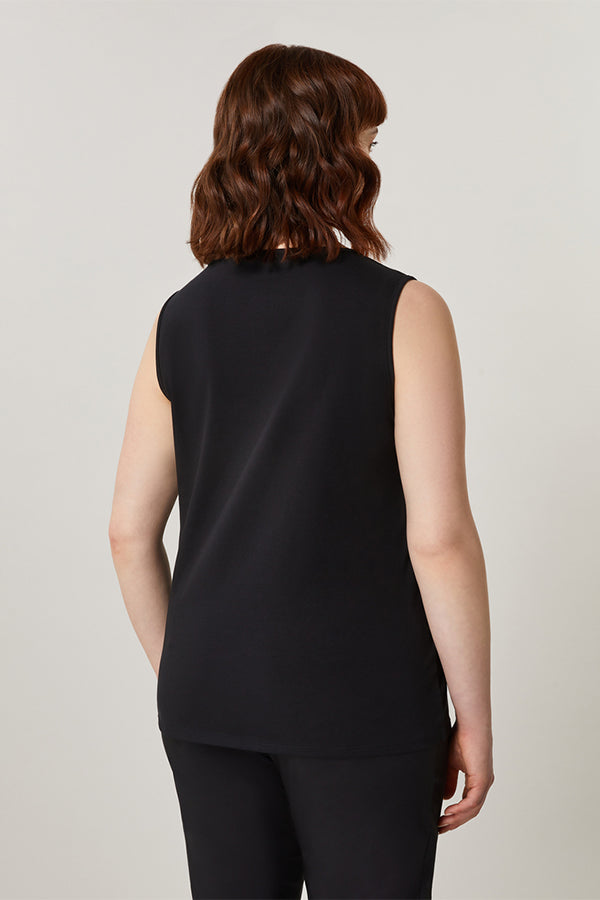 RELAIS BLACK COTTON JERSEY TOP