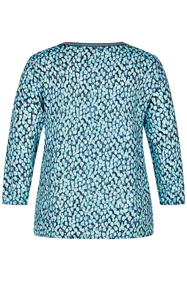 TURQUOISE DOTTED PRINT BLOUSE