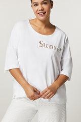 CAMMEO WHITE "SUNSET" COTTON T-SHIRT