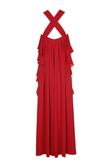 RED EVENING MAXI DRESS