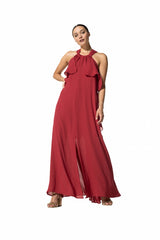 RED EVENING MAXI DRESS