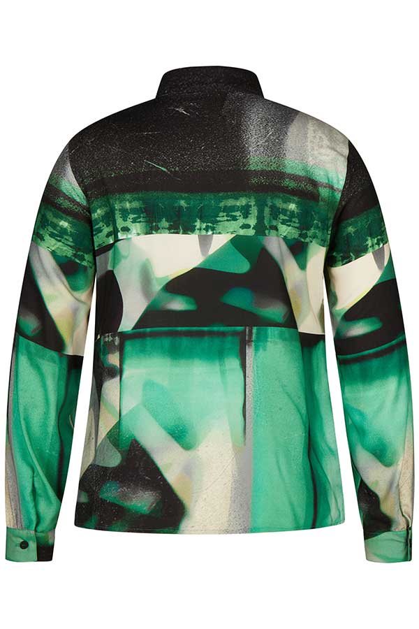 GREEN ABSTRACT PRINT BLOUSE