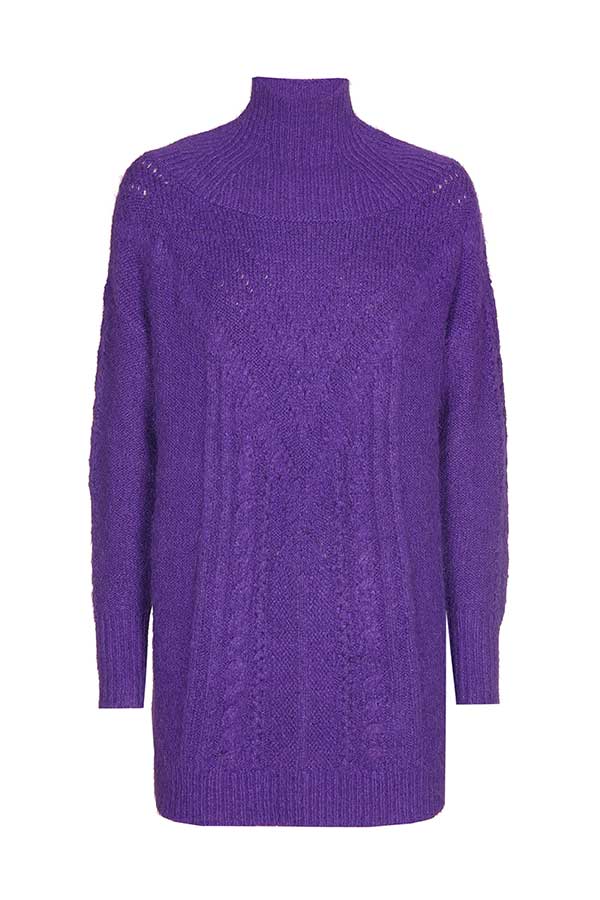 PURPLE STRAIGHT TUNIC PULLOVER