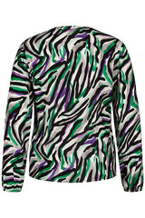 GREEN ZEBRA PRINT BLOUSE