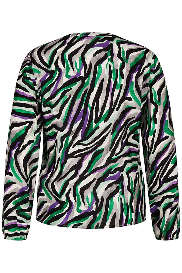 GREEN ZEBRA PRINT BLOUSE