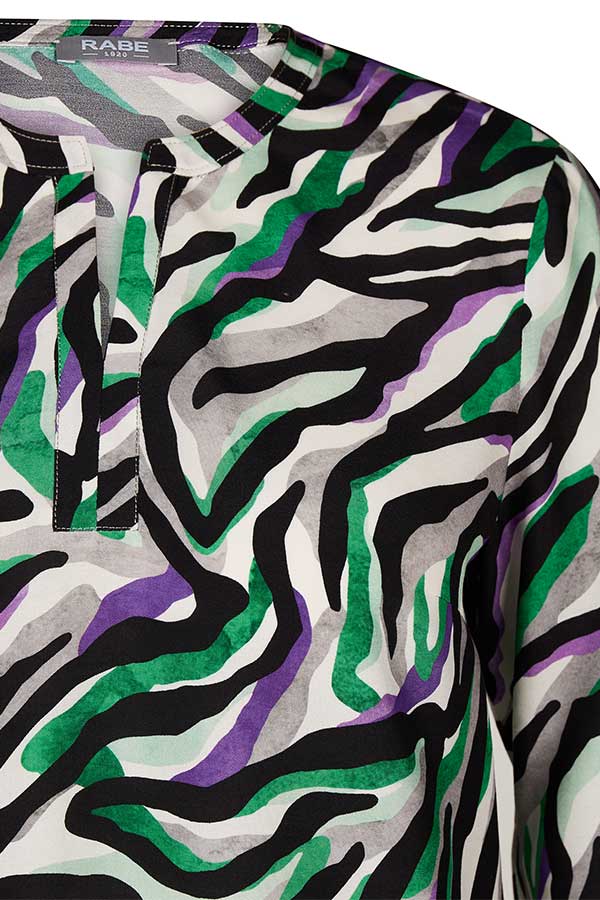 GREEN ZEBRA PRINT BLOUSE