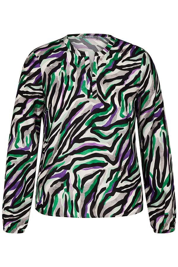 GREEN ZEBRA PRINT BLOUSE