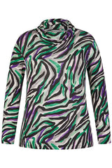 GREEN ZEBRA PRINT T-SHIRT