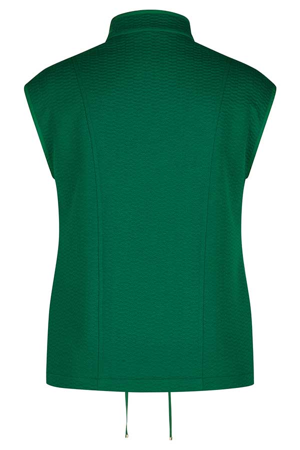 GREEN BUTTON UP TEXTURED GILET