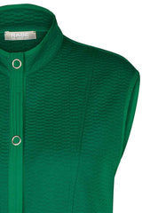 GREEN BUTTON UP TEXTURED GILET