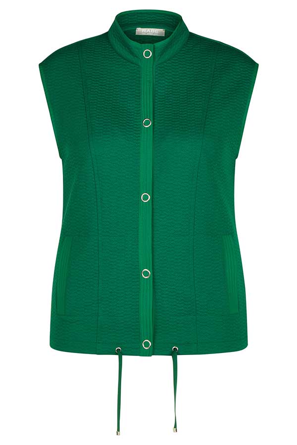 GREEN BUTTON UP TEXTURED GILET