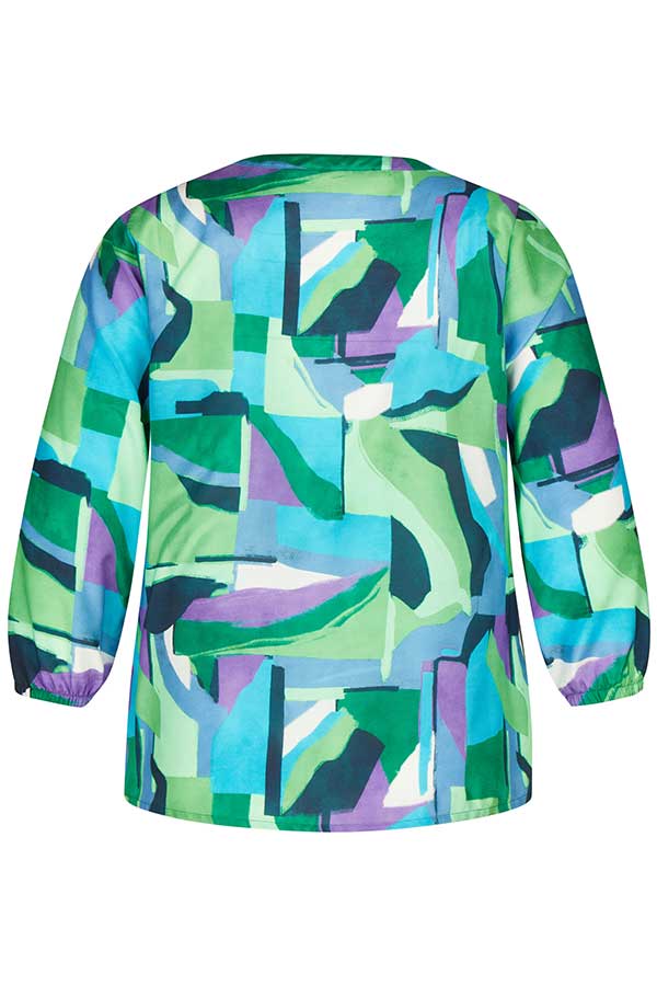 GREEN ABSTRACT PRINT BLOUSE