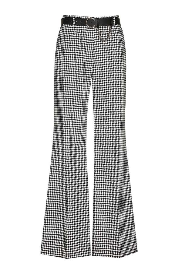 HOUNDSTOOTH BOOTCUT TROUSERS