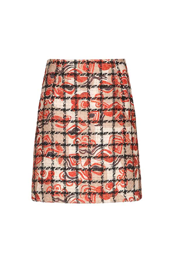 PRINTED SHORT JACQUARD SKIRT