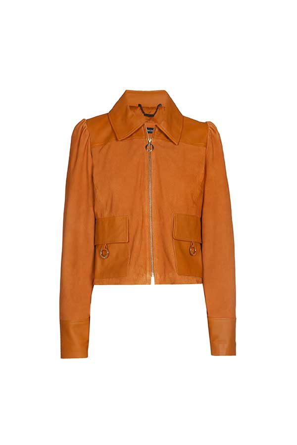 CAMEL LEATHER SUEDE JACKET