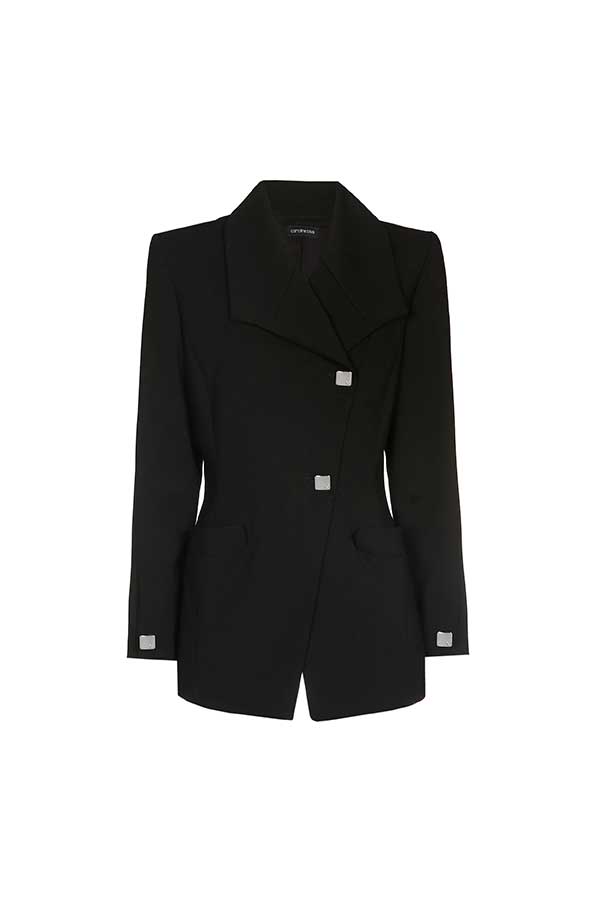 ASYMMETRICAL FITTED STRETCH BLAZER