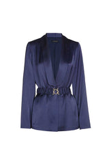 DARK INDIGO SHINY VISCOSE BLAZER