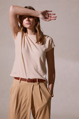 COTTON BLEND ROUND NECK T-SHIRT