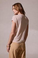 COTTON BLEND ROUND NECK T-SHIRT