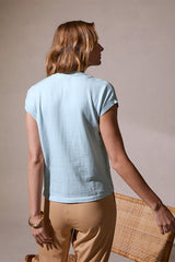 COTTON BLEND ROUND NECK T-SHIRT