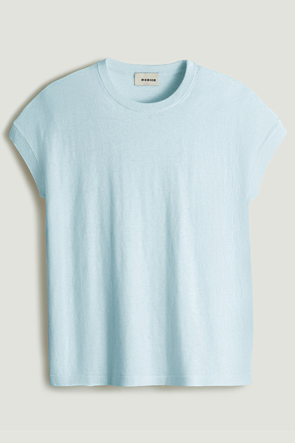 COTTON BLEND ROUND NECK T-SHIRT