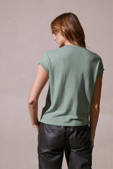 COTTON BLEND ROUND NECK T-SHIRT