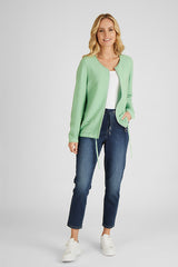 DRAWSTRING ZIPPED CARDIGAN