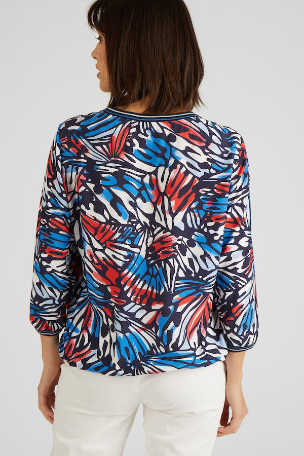 ALLOVER BUTTERFLY PRINT BLOUSE