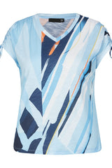 ALLOVER BLUE ABSTRACT PRINT T-SHIRT