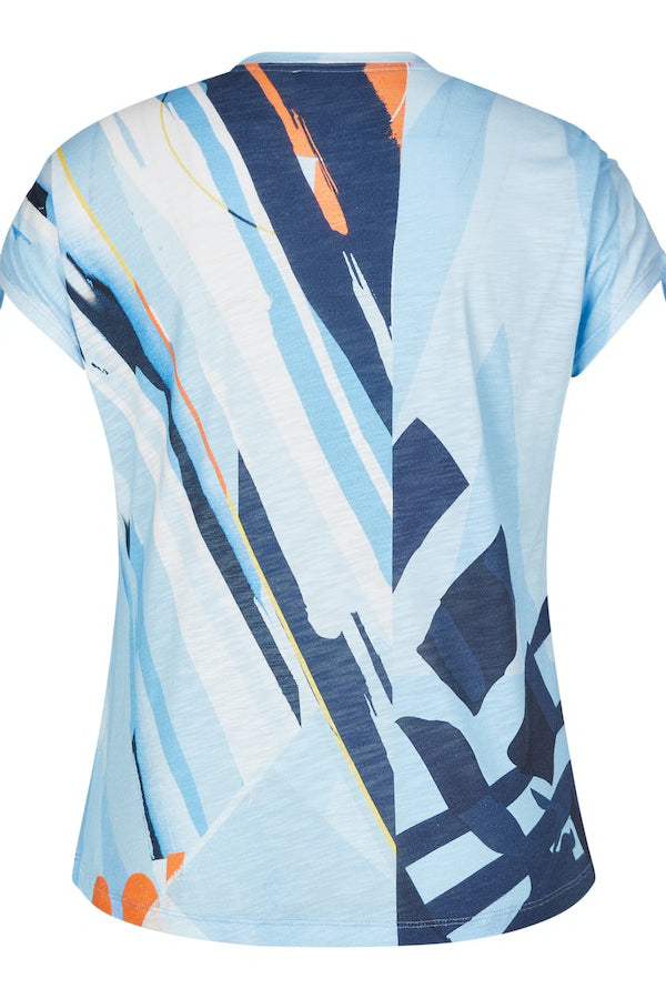 ALLOVER BLUE ABSTRACT PRINT T-SHIRT