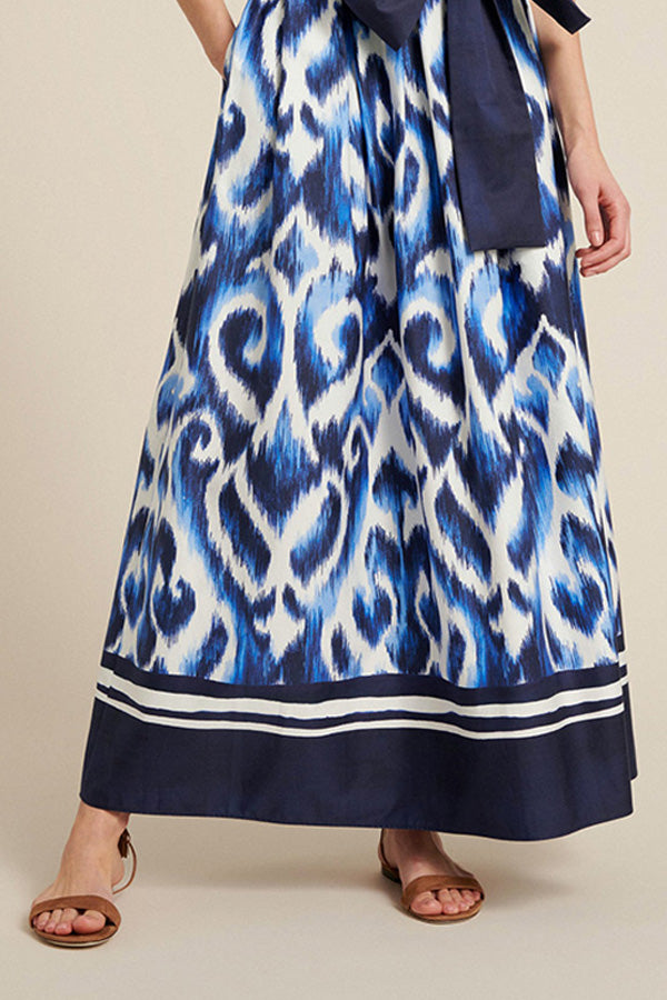 TRIM PRINTED SKIRT