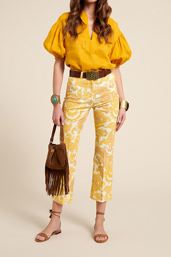 ALIN FLARED PRINTED TROUSERS