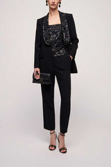 SAGACIA RHINESTONE TUXEDO JACKET