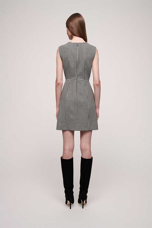 GALLESE HOUNDSTOOTH SHEATH DRESS