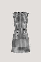 GALLESE HOUNDSTOOTH SHEATH DRESS