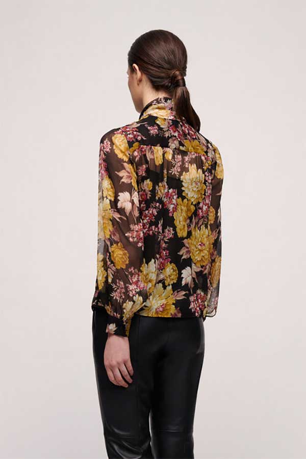 LEADER BLACK FLORAL PRINT SHIRT