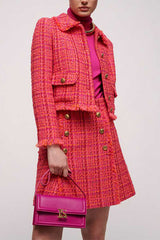 SEVOLI FUCSHIA SHORT WOVEN JACKET