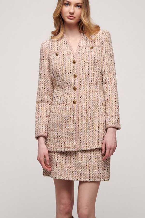 SENTIMENTO COLLARLESS WOVEN JACKET