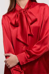 LILLIBET LAVALLIERE SILK SHIRT