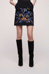 FALCONE EMBROIDERED MINI SKIRT