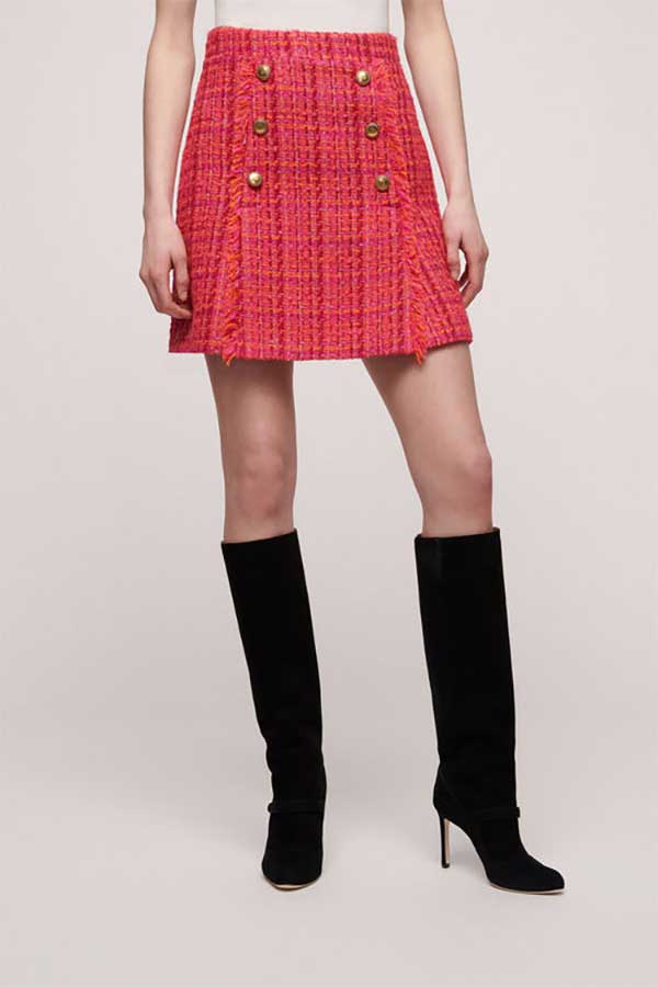 FRIABILE FLARED WOVEN MINI SKIRT