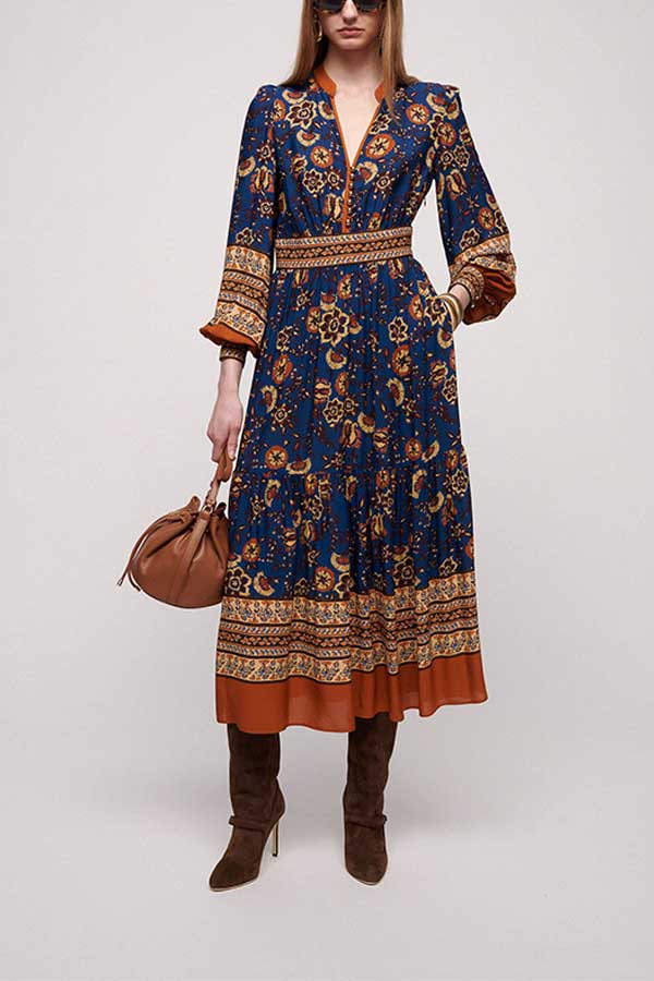 GEIS BLUE LONG KAFTAN STYLE DRESS