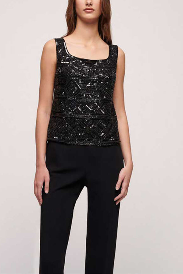 LABIA SEQUIN EMBROIDERED TOP