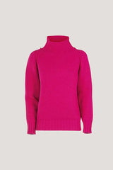 CALANDRA FUCSHIA HIGH NECK WOOL SWEATER